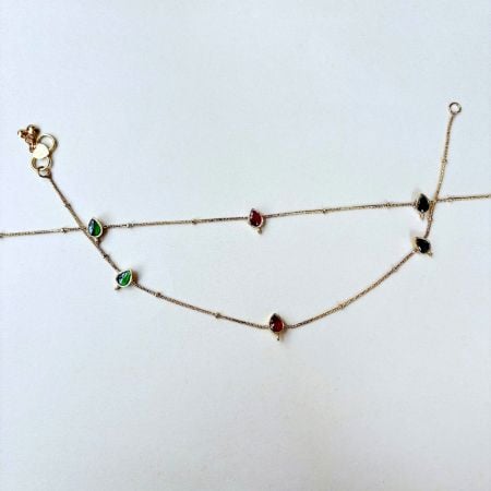Handmade Brass Metal Jewellery Teardrop Anklet Pair